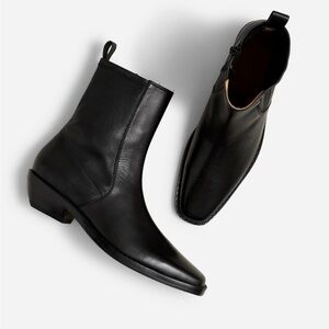 Madewell The Idris Ankle Boot in True Black NWOB size 9.5